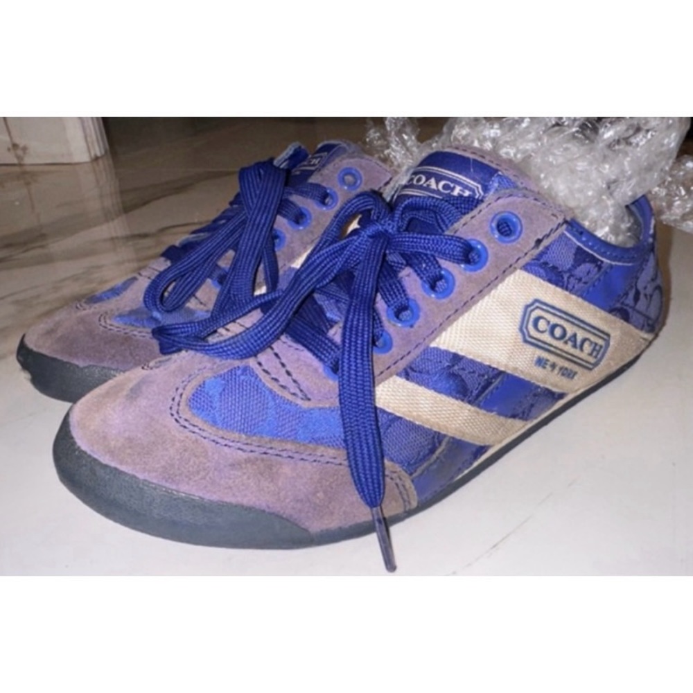 Coach Blue & White Sneakers Size 6